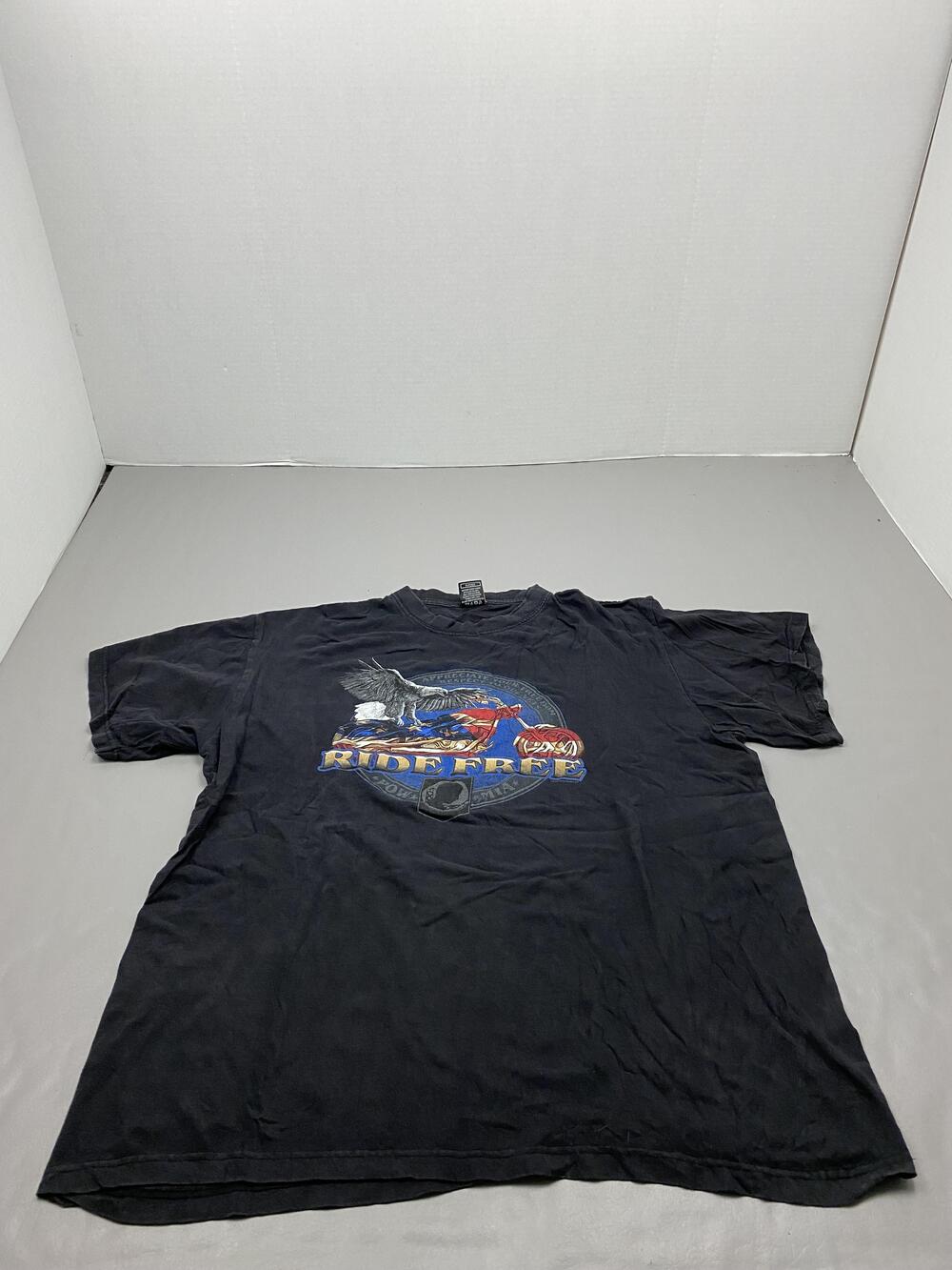 C+ Premium Activewear Shirt Mens 3XL Black Ride Free Eagle Motorcycle Graphic